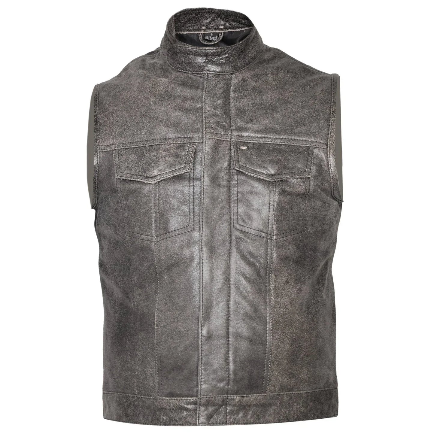 gilet sons of anarchy cowhide leather vest biker motorcycle -