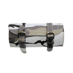 Grey Camouflage Print Biker Motorcycle Tool Roll Bag -