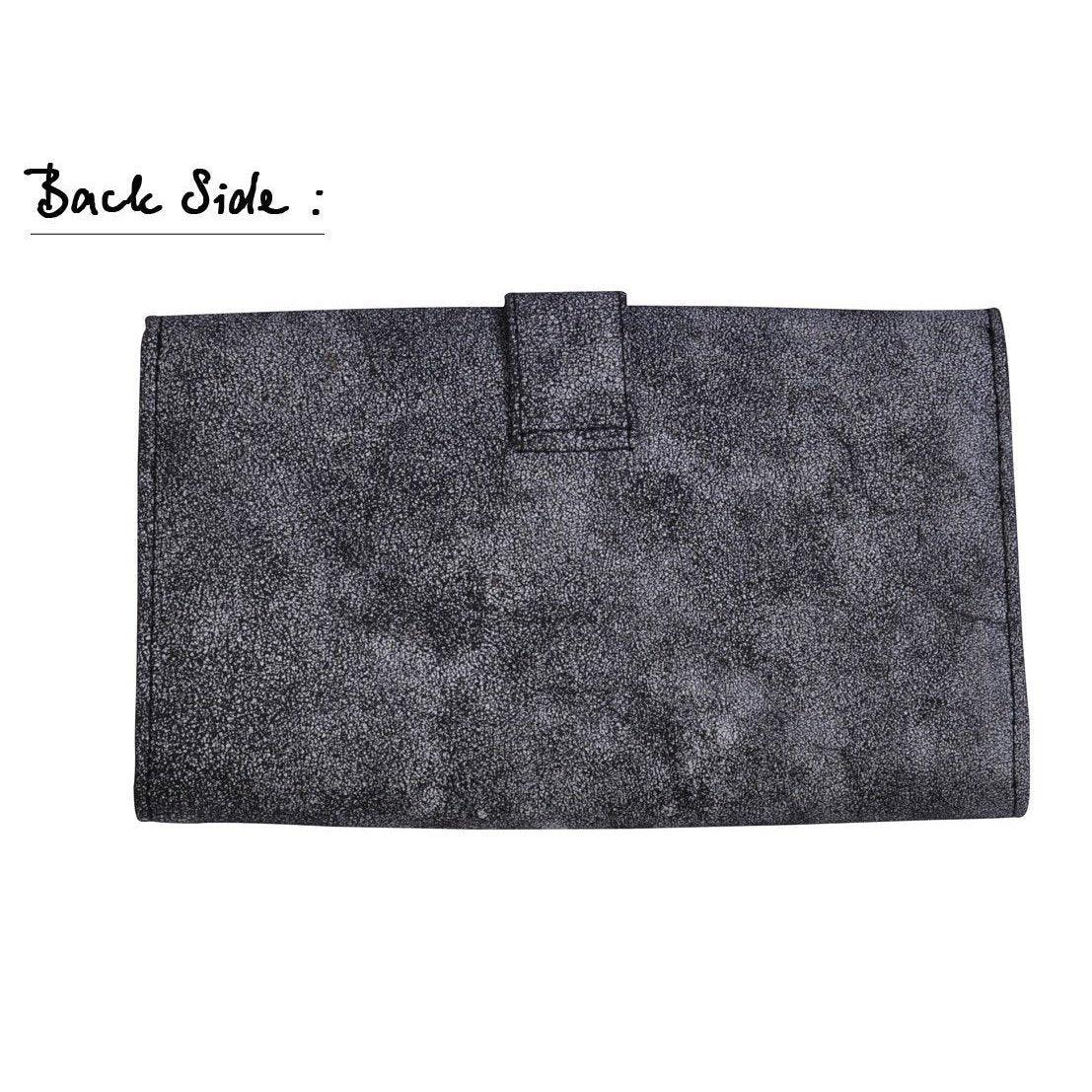 handcrafted black and white cracker textured wallet -