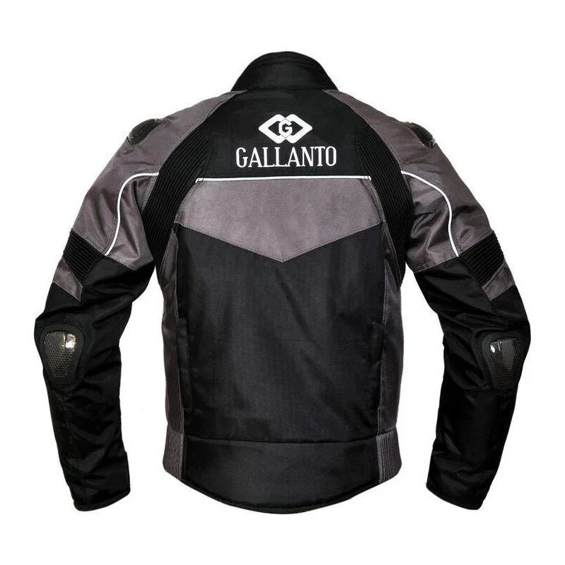 hawk black/grey textile biker motorcycle waterproof armoured jacket -