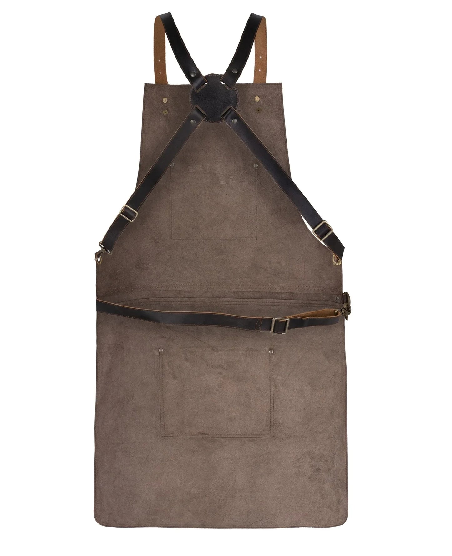 high quality cross back leather apron - butcher apron - bbq apron -