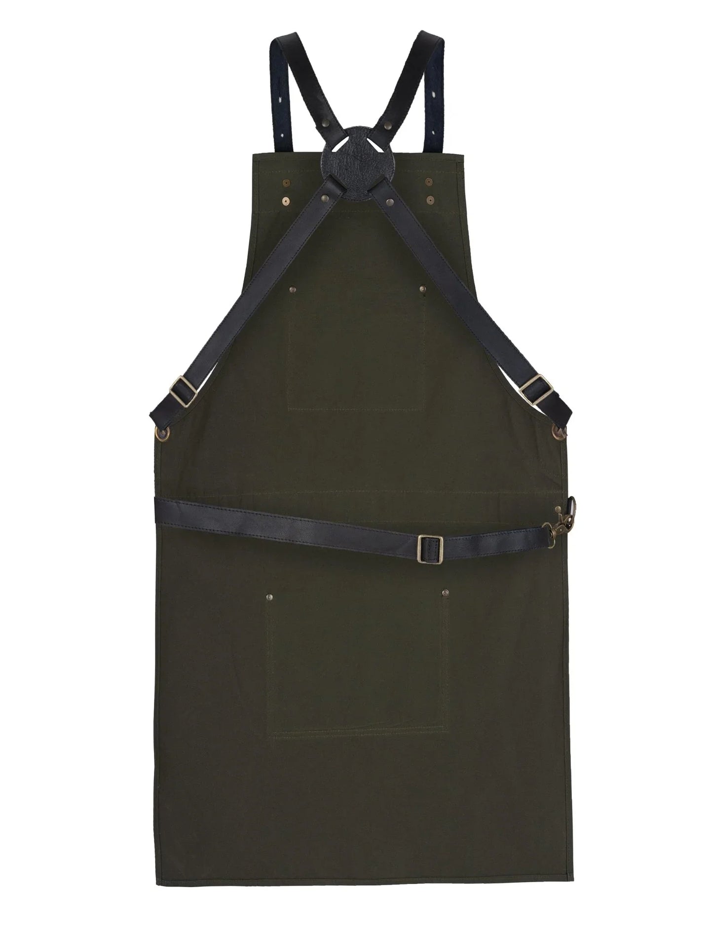 high quality cross back leather apron - butcher apron - bbq apron -