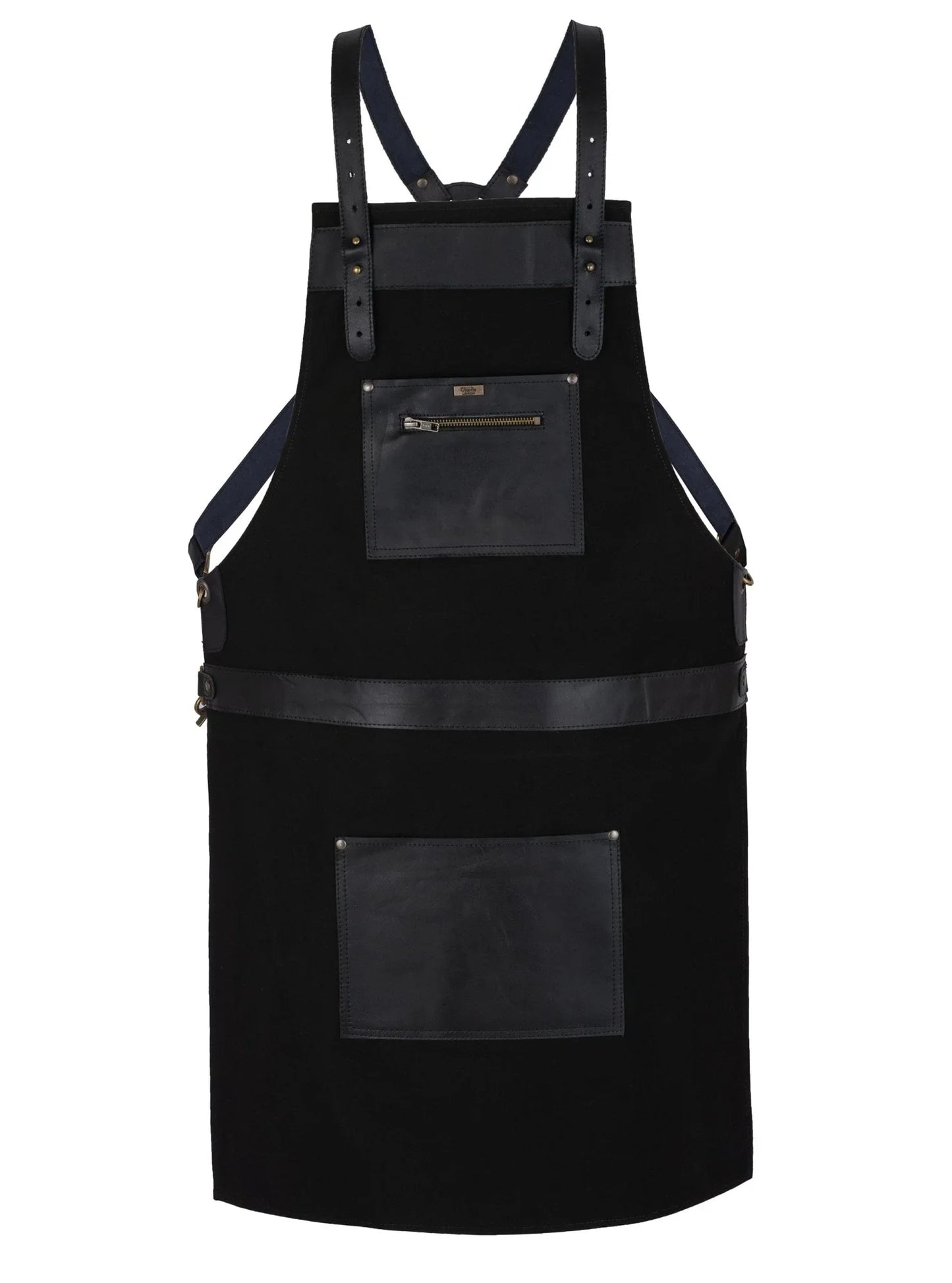 high quality cross back leather apron - butcher apron - bbq apron -
