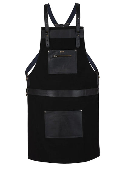 High Quality Cross Back Leather Apron - Butcher Apron - BBQ Apron -