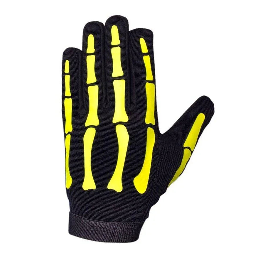 hivis high visibility halloween yellow skeleton mechanics gloves -