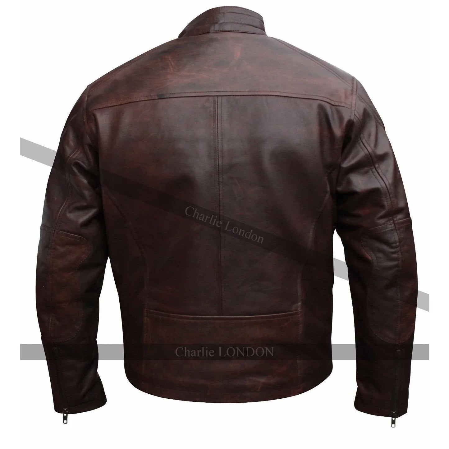 kirk motorcycle star trek vintage brown leather jacket -