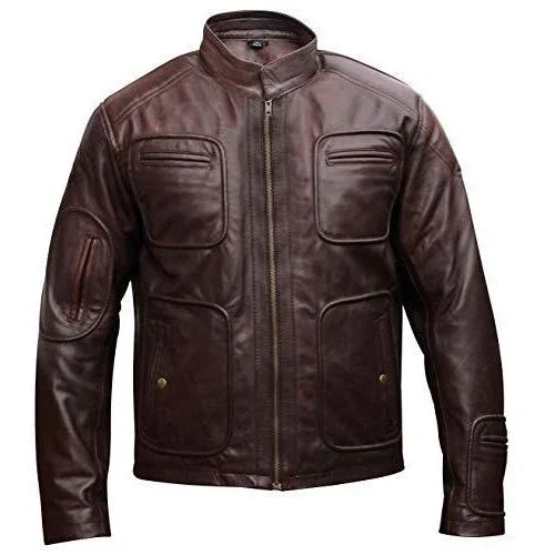 kirk motorcycle star trek vintage brown leather jacket -