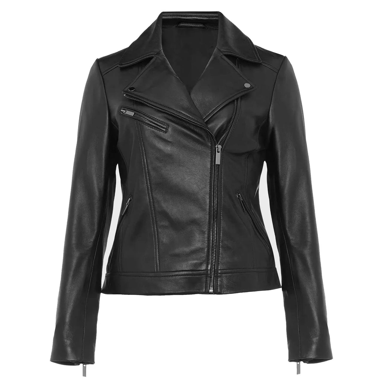 Ladies Dakota Soft Leather Jacket in Black -