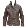 Ladies Fashion Vintage Leather Jacket Women in Brown or Tan -