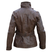 Ladies Fashion Vintage Leather Jacket Women in Brown or Tan -