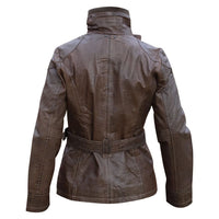 Ladies Fashion Vintage Leather Jacket Women in Brown or Tan -