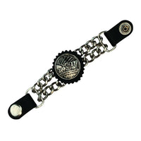 Large In God we Trust Chain Leather Waistcoat Vest Extender -