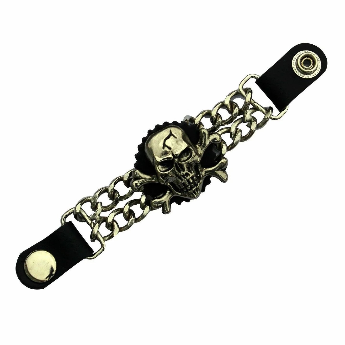 large skull chain leather waistcoat vest extender -