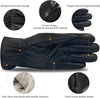 Luxury Mens Leather Gloves Cashmere Lined-Soft Comfortable Lambskin Touchsreen -