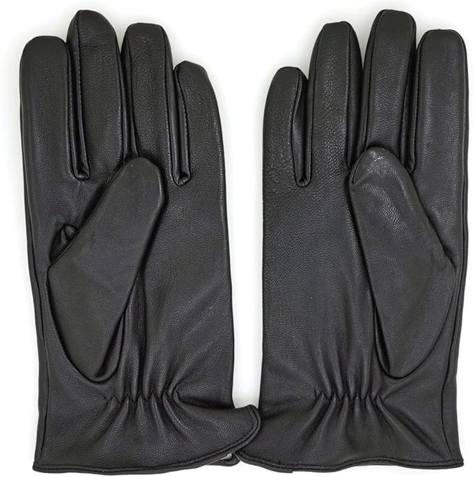 Luxury Mens Leather Gloves Cashmere Lined-Soft Comfortable Lambskin Touchsreen -