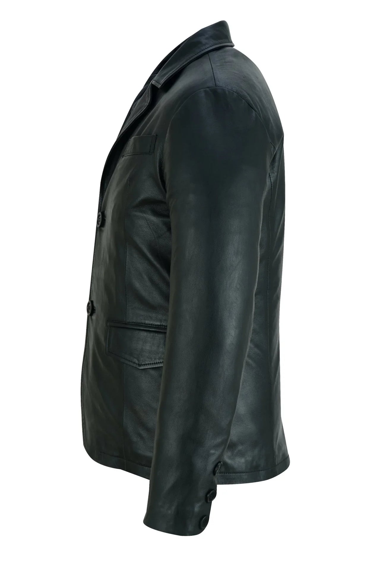 Mens 2 Button Leather Blazer Jacket -