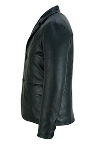 Mens 2 Button Leather Blazer Jacket -