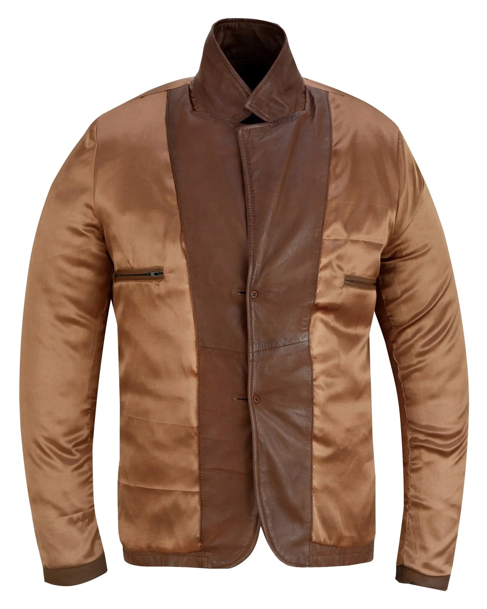 Mens 2 Button Leather Blazer Jacket -