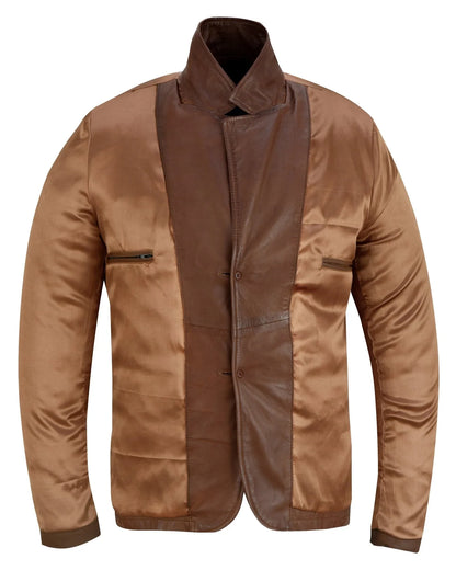 Mens 2 Button Leather Blazer Jacket -