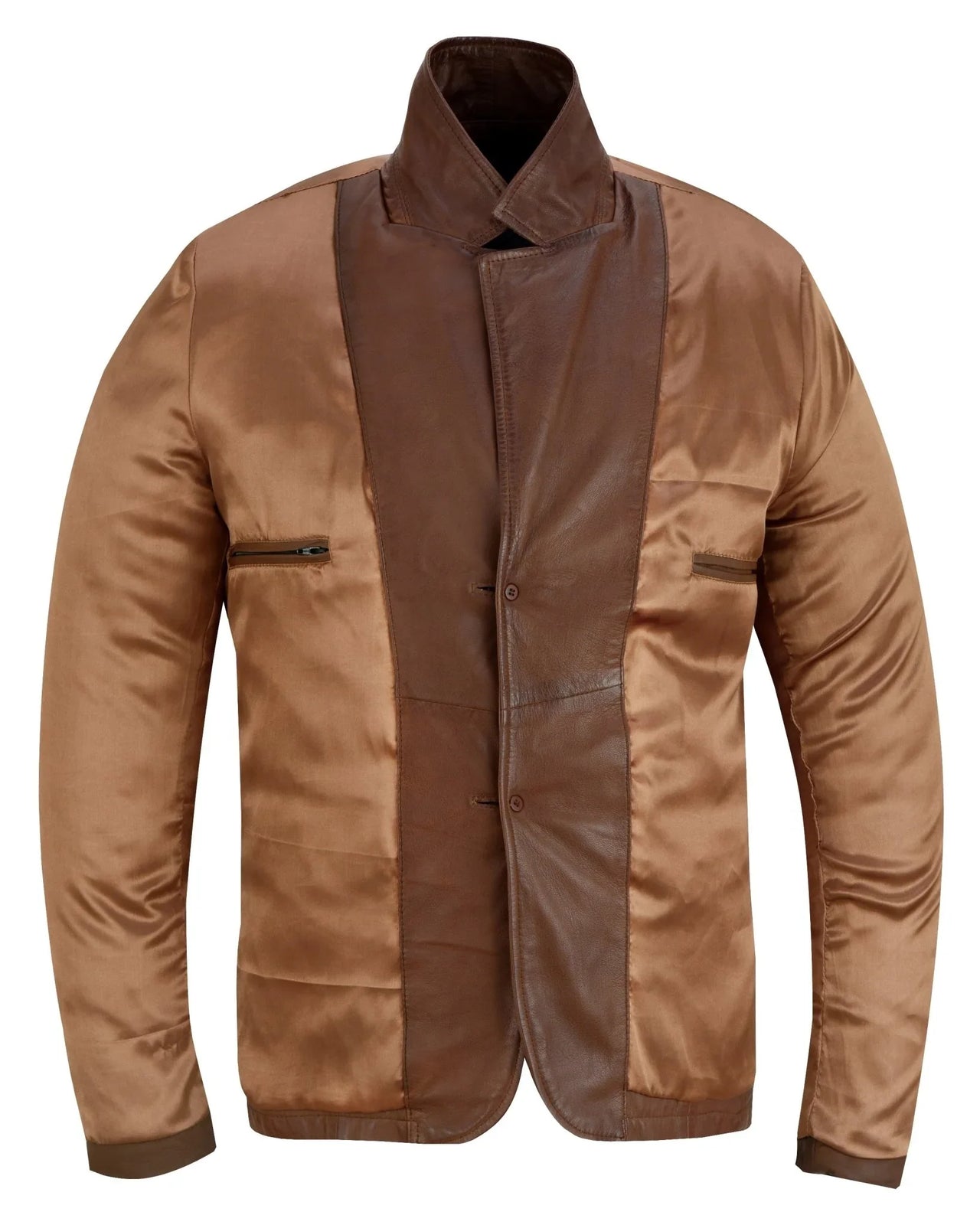 Mens 2 Button Leather Blazer Jacket -