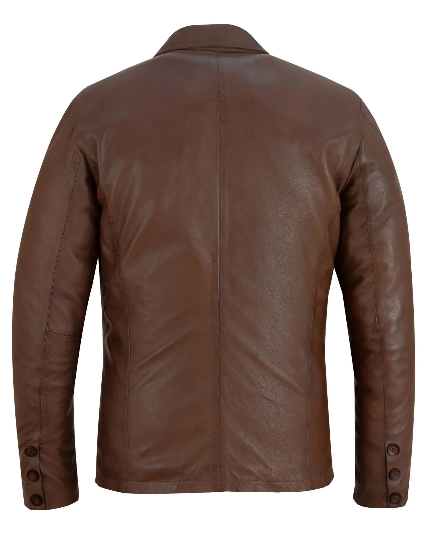 mens 2 button leather blazer jacket -