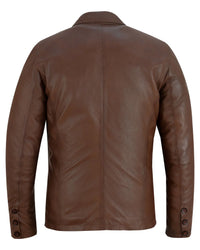 Mens 2 Button Leather Blazer Jacket -