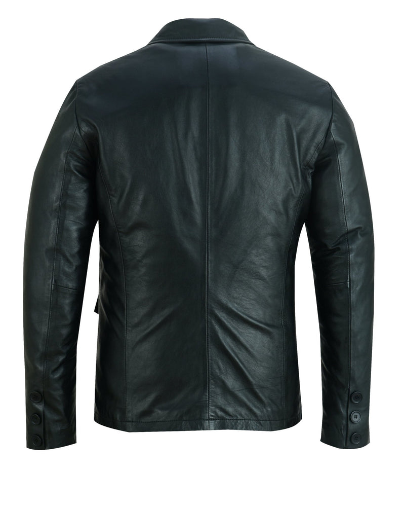 Mens 2 Button Leather Blazer Jacket -