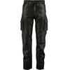 Mens 6 Pockets Jeans Style Black Combat Cargo Leather Trousers Pants -