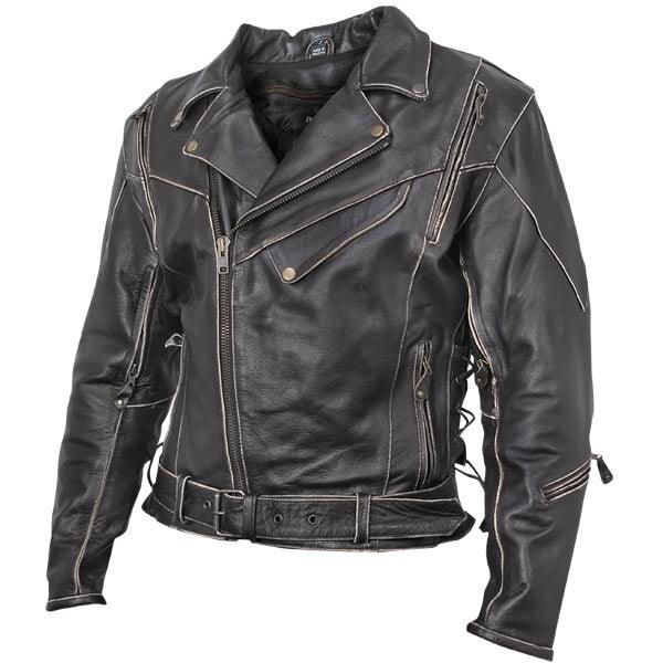 men's antique-brown rub-off motorcycle jacket -
