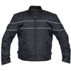 Mens Armoured Black Cordura Biker Jacket with double lining -