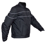 Mens Armoured Black Cordura Biker Jacket with double lining -