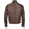 Mens Ashwood Biker Style Vintage Brown Leather Jacket -
