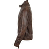 Mens Ashwood Biker Style Vintage Brown Leather Jacket -