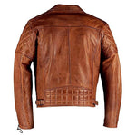 Mens Ashwood Diamond Vintage Brown Biker Style Leather Jacket -