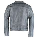 Mens Ashwood Diamond Vintage Dark Gray Biker Leather Jacket -