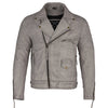 Mens Ashwood Diamond Vintage Grey Biker Style Leather Jacket -