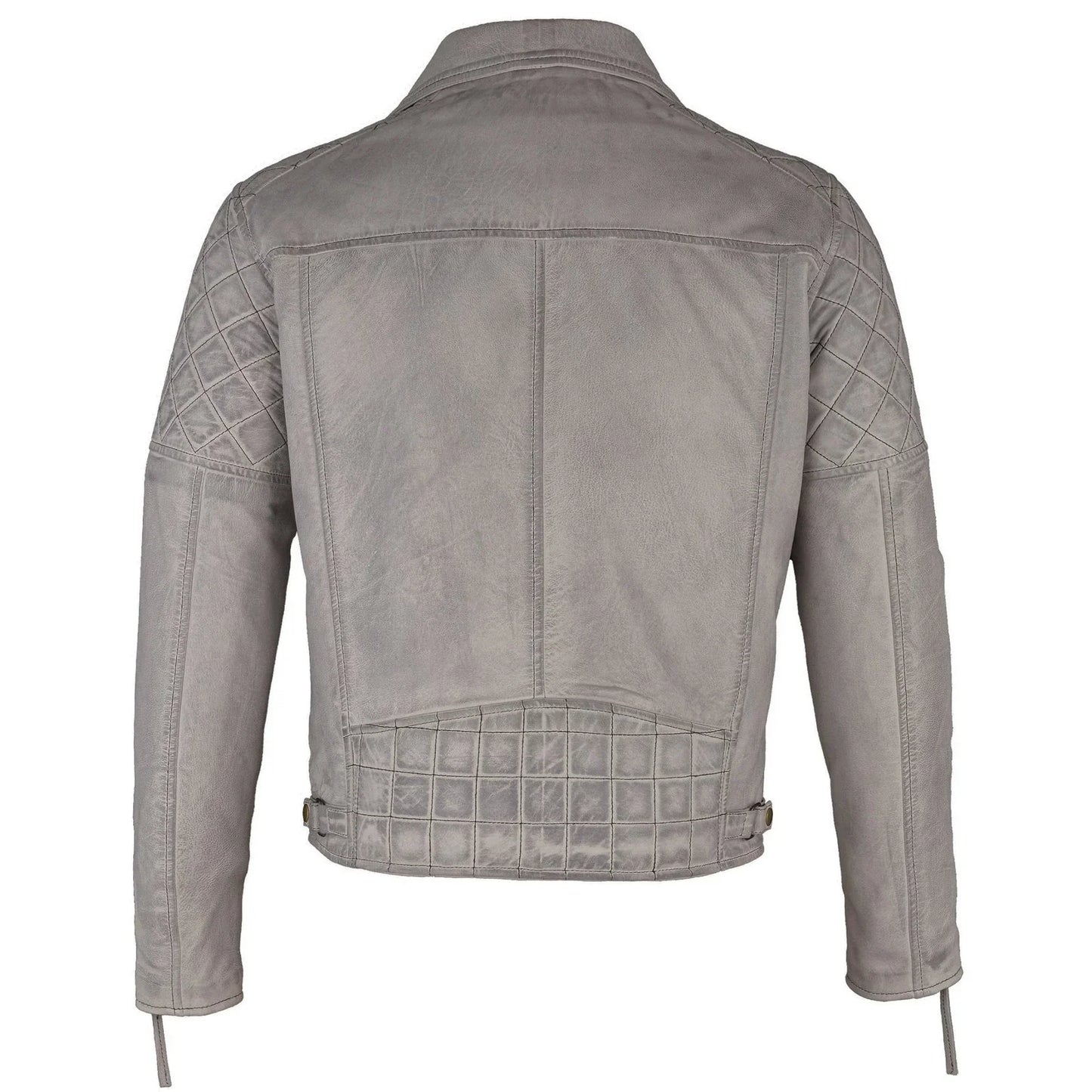 mens ashwood diamond vintage grey biker style leather jacket -