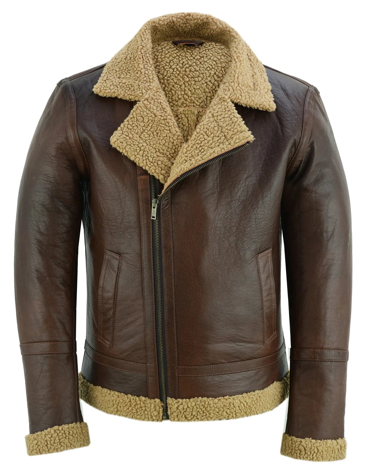 Men's Aviator Style Brown Bomber Flying Pilot Fur Jacket – Vintage Leather