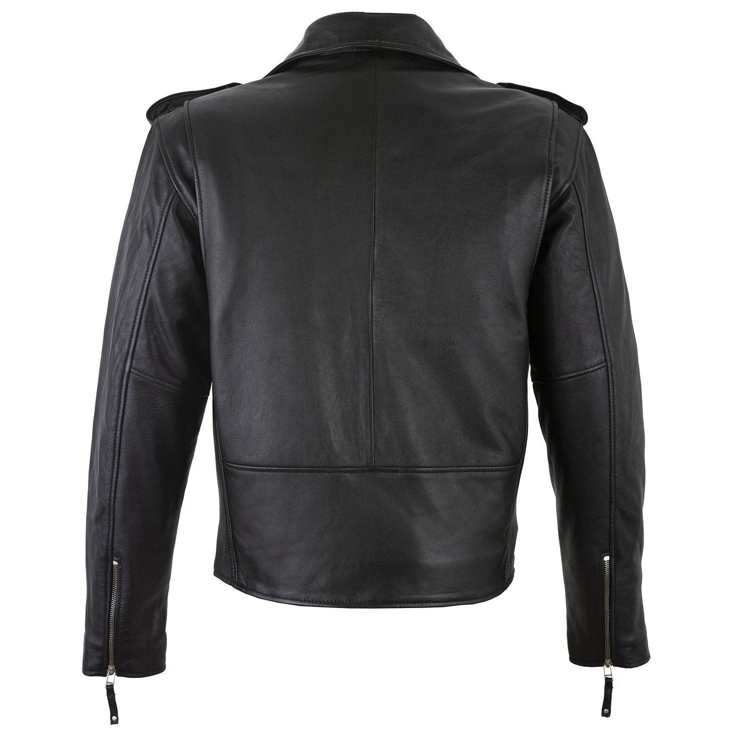 Men's Belted Cross Zip Brando Biker Black Leather Jacket – Vintage Leather