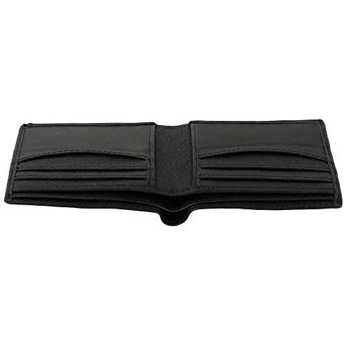 mens bifold wallet with card holders - rfid protected genuine leather with gift box -