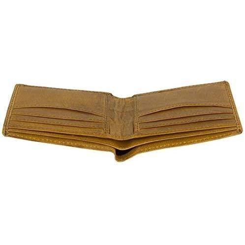 mens bifold wallet with card holders - rfid protected genuine leather with gift box -