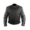 Mens Black and Grey Fabric Textile Armoured Motorcycle Jacket -