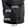 Mens Black and Grey Fabric Textile Armoured Motorcycle Jacket -