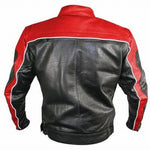 Men's Black and Red Racer Motorcycle Jacket -