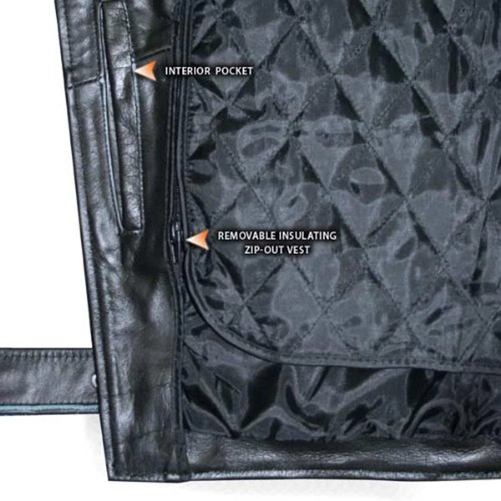 men's black embossed flying skull distressed leather jacket -
