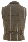 Mens Blazer Style Formal Check Suit Waistcoat Vest Tweed Wool -