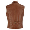 Mens Blazer Style Formal Tan Leather Waistcoat Vest -