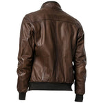 Mens Bomber Zipped Smart Leather Jacket -