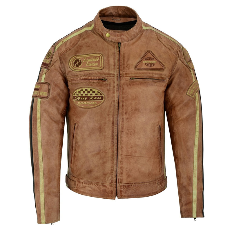 Mens green leather clearance motorcycle jacket