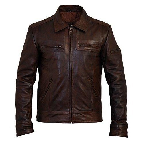 Mens Brown Fashion Leather Jacket -